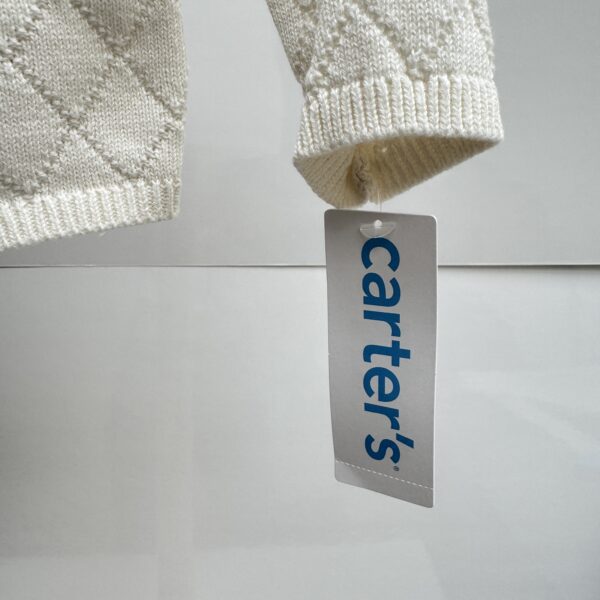 Cardigan blanco tejido - Imagen 3